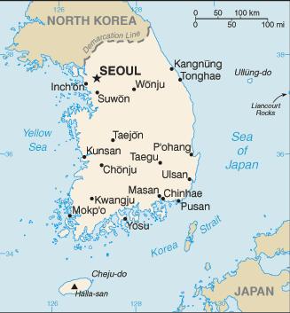 South Korea - Hartă