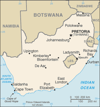 South Africa - Hartă